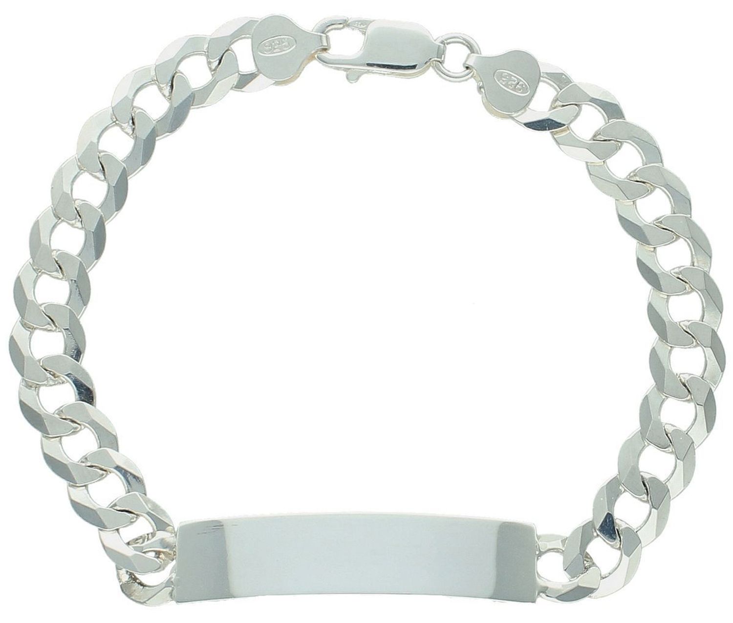 Męska bransoletka srebrna 925 Pancerka 9mm z blaszką do graweru.jpg